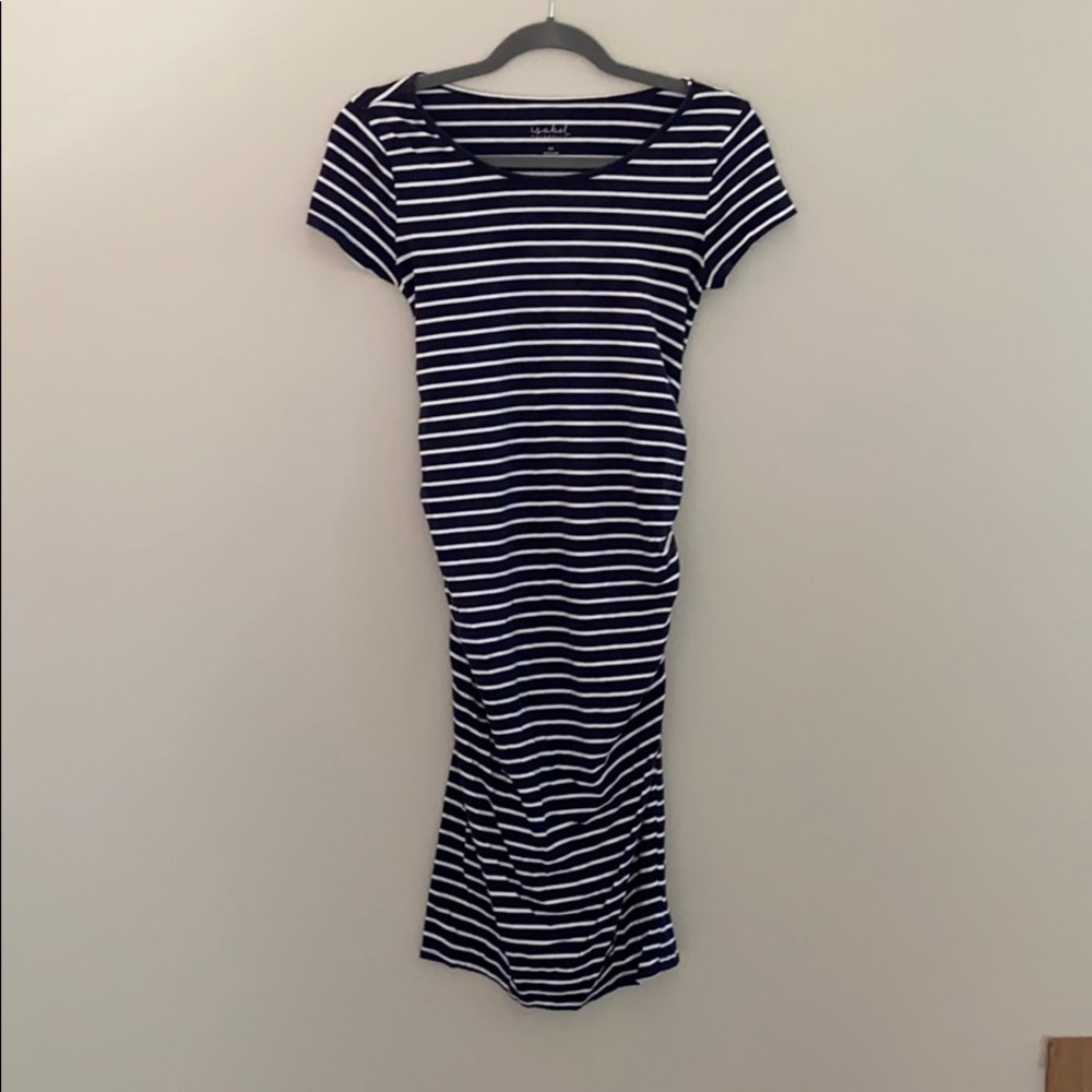 Blue and White Maternity Dress